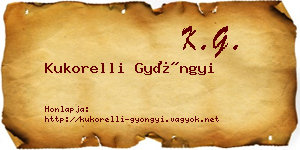 Kukorelli Gyöngyi névjegykártya